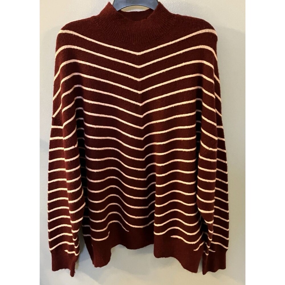 Liz Claiborne Womens NWT Burgundy Tunic Mock Turtleneck Sweater XXL